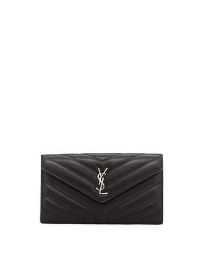 loulou monogram ysl continental v-flap wallet|Saint Laurent Official Online Store .